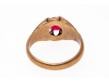 10k Rose Gold Handsome Vintage Chased Chunky Solitaire Ring, Size 10.75+