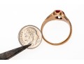 10k Rose Gold Handsome Vintage Chased Chunky Solitaire Ring, Size 10.75+