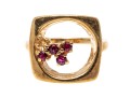 Artistic 14K Open Center Ruby Ring, Size 4