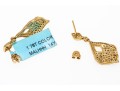 Dazzling 14K And Brown Diamond Pendant Earrings
