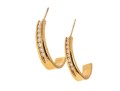 14k Yellow Gold Striking Diamond G  Set Hoop 