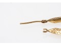 14K Elongated Diamond Cut Hoop Earrings