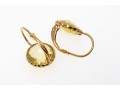 14k Yellow Gold Lovely Round Checkerboard Yellow Citrine Earrings, App. 4.26 TCW