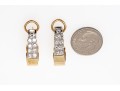 14K And Dazzling Diamond Elongated Hoop Earrings