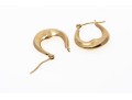 Simple Pair Of 14K Elongated Hoop Earrings
