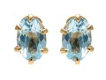 Sterling Vermeil Light Blue Zircon Stud Earrings