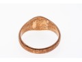 9k Rose Gold Antique Ribbed Signet Ring, Size 5.75