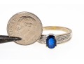14k Gold Striking Oval Blue Sapphire And Diamond Ring, Size 7.75