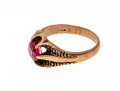 10k Rose Gold Handsome Vintage Chased Chunky Solitaire Ring, Size 10.75+