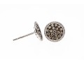 14k White Gold Beautiful Brown And White Pave Set Diamond Earrings, App. 0.66 TCW