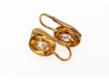 18k Yellow Gold Fun Swirl Framed Oval CZ Drop Earrings