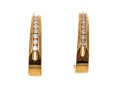 14k Yellow Gold Striking Diamond G  Set Hoop 