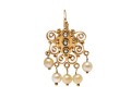Vintage 14K And Suspended Pearl Earrings