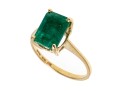 Charming 10K And Single Emerald Ring, Size 8