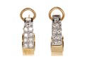 14K And Dazzling Diamond Elongated Hoop Earrings