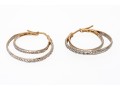 Shimmering 14K Double Style Hoop Earrings