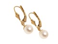 Classy 14K And Suspended Pearl Earrings