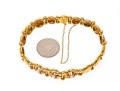 14k Yellow Gold Pretty Flower And Circle Link Bracelet