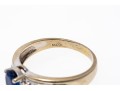 14k Gold Striking Oval Blue Sapphire And Diamond Ring, Size 7.75