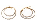 Shimmering 14K Double Style Hoop Earrings