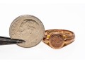 9k Rose Gold Antique Ribbed Signet Ring, Size 5.75