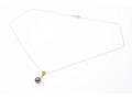 14k Yellow Gold Black Cultured Pearl Pendant Necklace