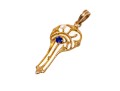 Vintage 10K Sapphire Set Drop Pendant