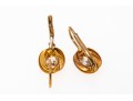 18k Yellow Gold Fun Swirl Framed Oval CZ Drop Earrings