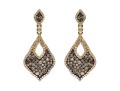 Dazzling 14K And Brown Diamond Pendant Earrings
