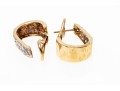14K And Dazzling Diamond Elongated Hoop Earrings