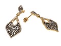Dazzling 14K And Brown Diamond Pendant Earrings