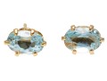 Sterling Vermeil Light Blue Zircon Stud Earrings