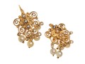 Vintage 14K And Suspended Pearl Earrings