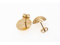 14K Ribbed And Polished Puff Earrings