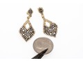 Dazzling 14K And Brown Diamond Pendant Earrings