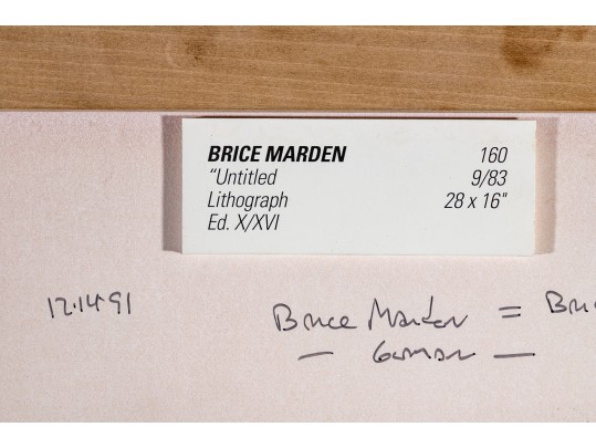 Brice Marden (American, B 1938) Limited Edition Lithograph