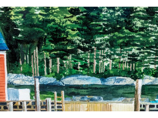 Wayne Hiller (American, 20th C.) Watercolor 
