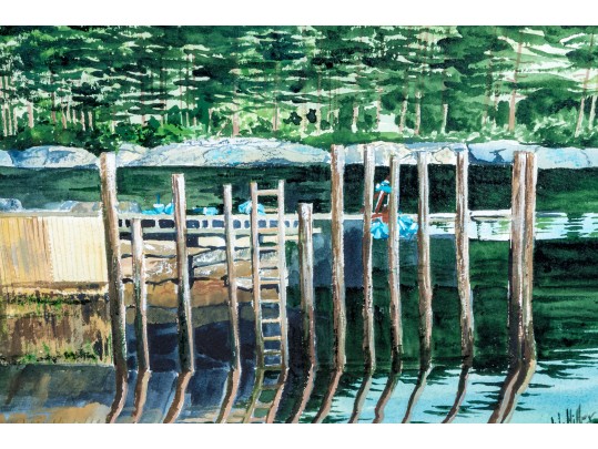Wayne Hiller (American, 20th C.) Watercolor 