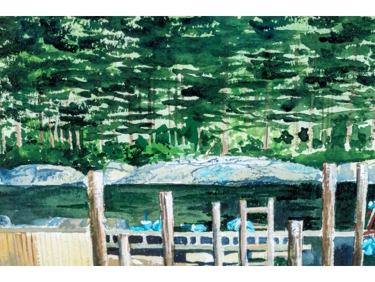 Wayne Hiller (American, 20th C.) Watercolor 