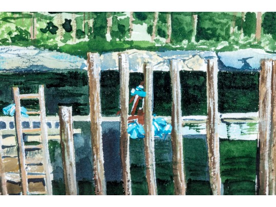 Wayne Hiller (American, 20th C.) Watercolor 