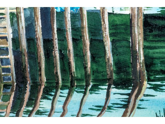 Wayne Hiller (American, 20th C.) Watercolor 