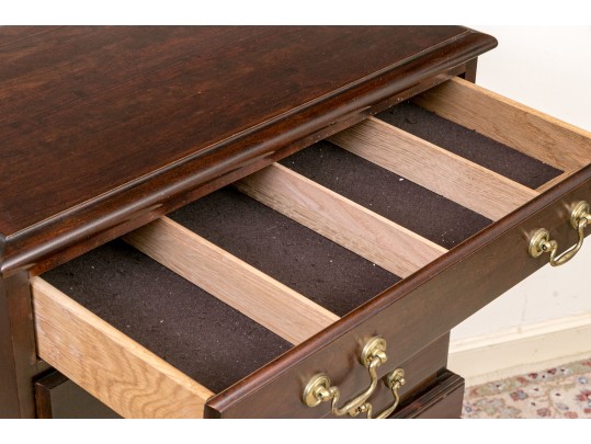 Queen Anne Style Vintage Solid Cherry Silver Chest