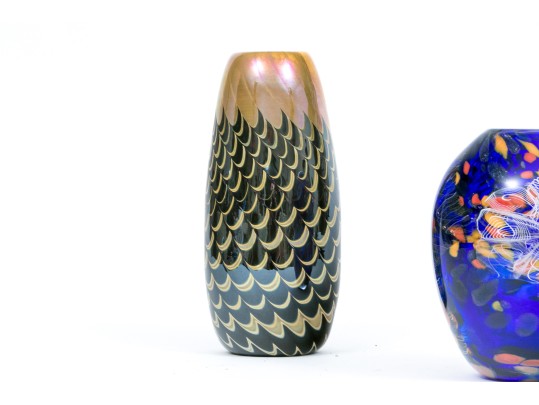 Two Fantastic, Artisanal Hand Blown Glass Vases