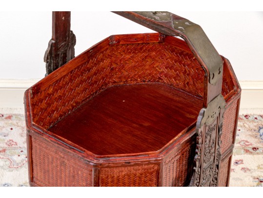 Vintage Chinese Tiered Rattan Basket