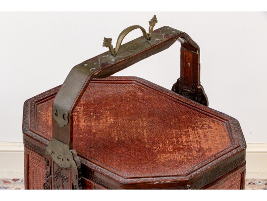 Vintage Chinese Tiered Rattan Basket