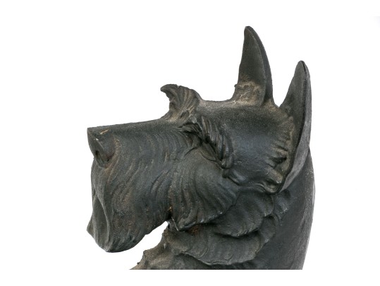 Black Finished Cast Iron Door Stop, Terrier