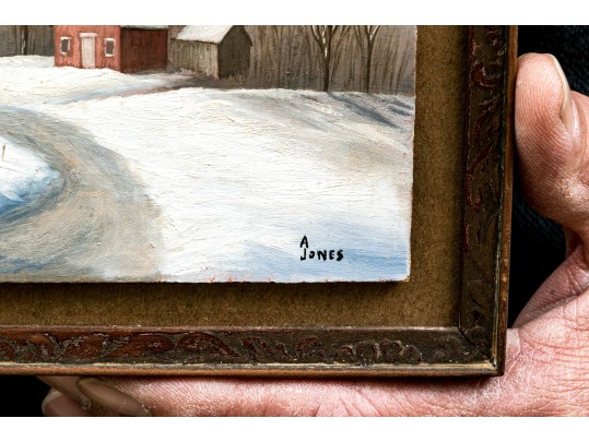 A Jones Oil On Board, Winter Landscape