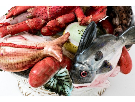 Italian Majolica Seafood Centerpiece