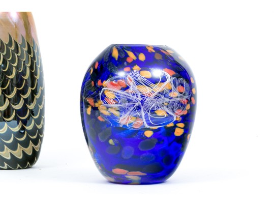 Two Fantastic, Artisanal Hand Blown Glass Vases