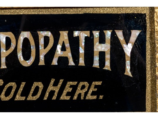 Mother Of Pearl Inlaid Antique Sign, 